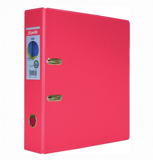 File Lever Arch Pvc A4 70Mm Flu Pink