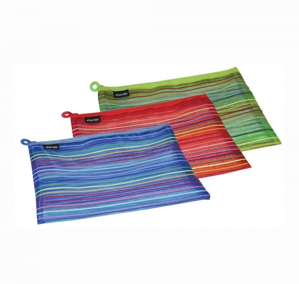 Pencil Bag Bantex Zip Mesh Striped A5