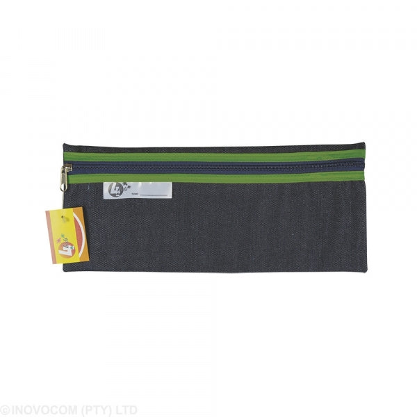 Pencil Bag 4Kids School Denim 33Cm Green