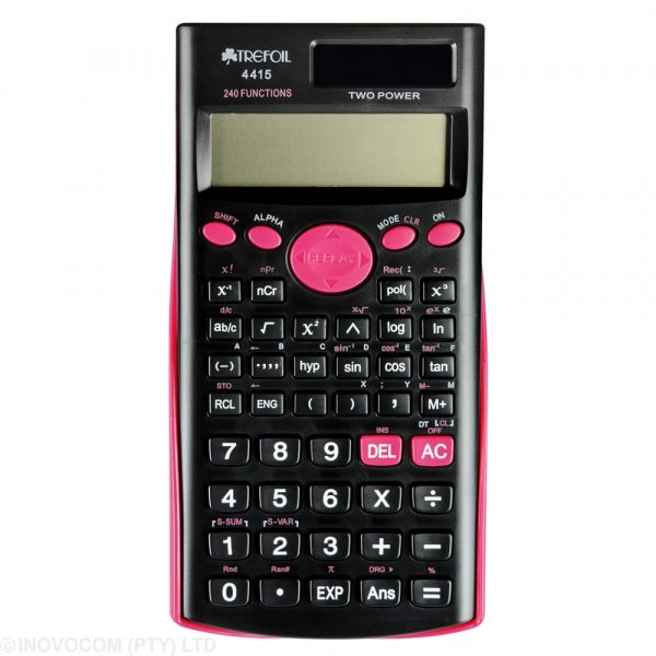 Calculator Trefoil Scientific 12 Digit 240 Functions Pink