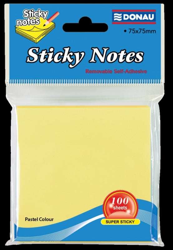 Sticky Notes Pad Donau 75 X 75 Yellow 100 Sheets