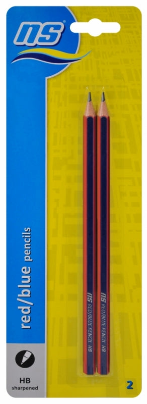 Pencil Hb Ns Red/Blue 2Pack/Carded