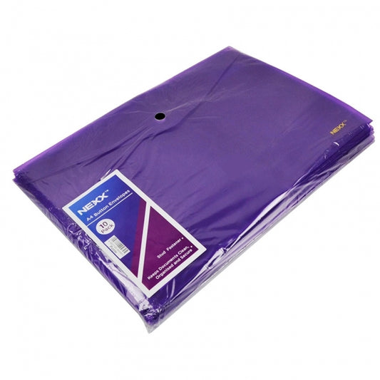 Document Wallet A4 Nexx With Button Purple