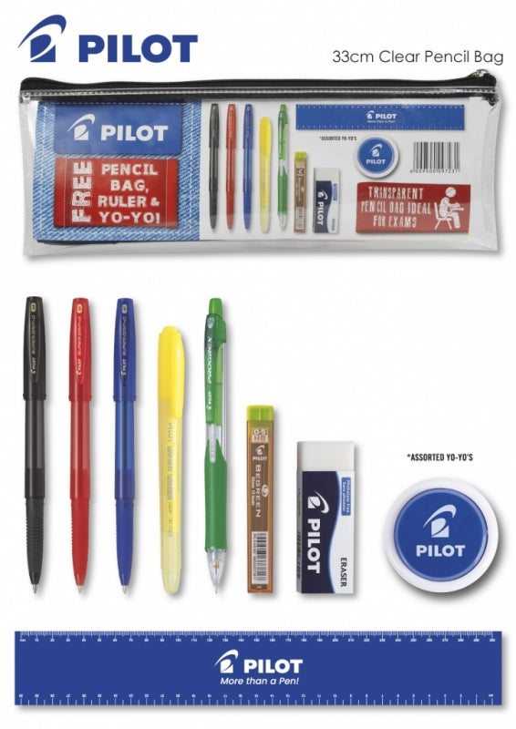 Stationery Set Pilot Pencil Bag 33Cm Asst