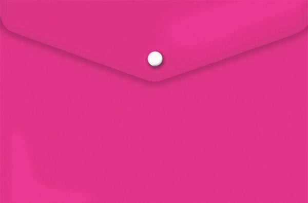 Plastic Envelope With Stud Hot Pink