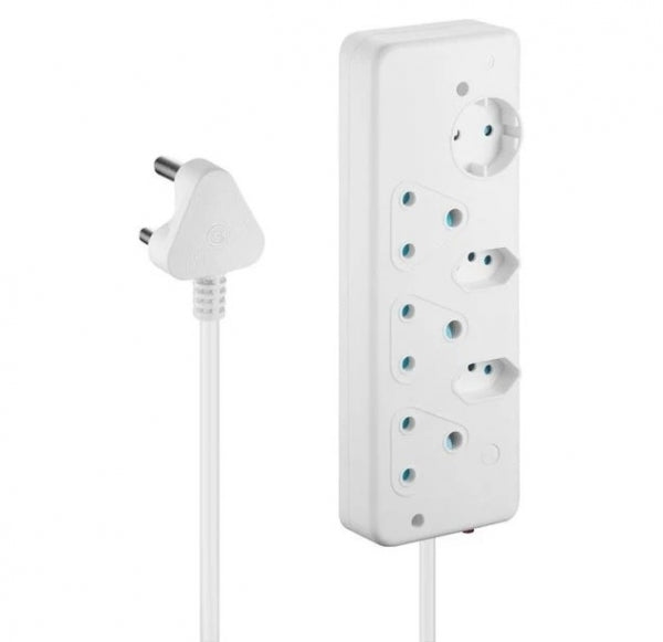 Multiplug Basic 6 Way Switched- Wt