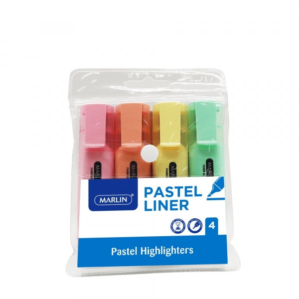 Highlighter Marlin Wallet 4Pc Pastel Asst Colours