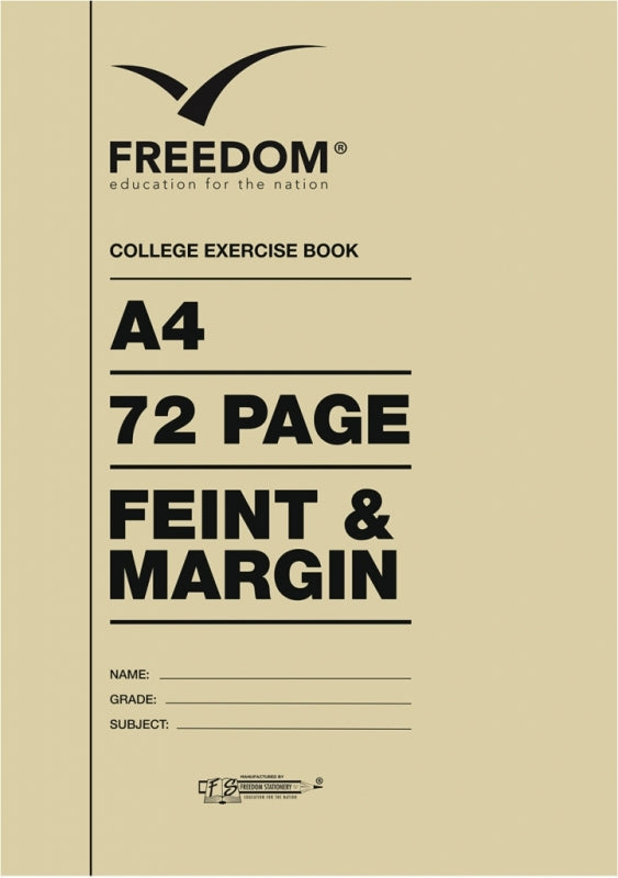 Book Exercise Freedom A4 72 Pg F/M