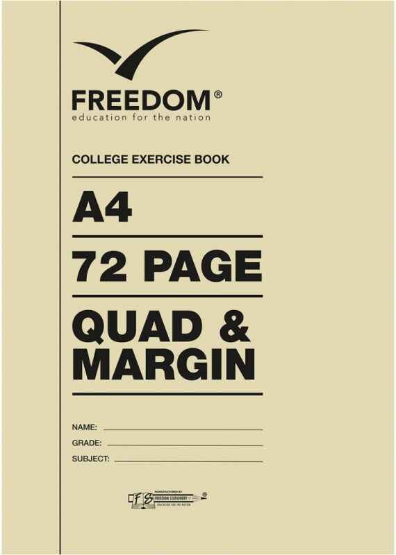 Book Exercise Freedom A4 72Pg Q/M