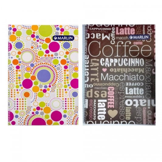 Note Book Marlin A4 100Pg F/M S/Spiral Ass Design With Pp Cover