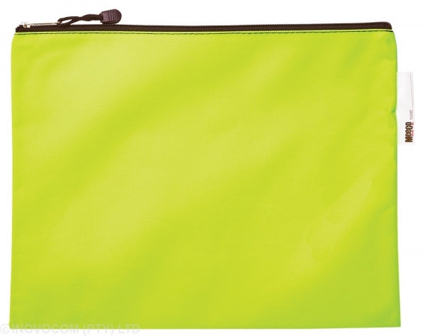 Book Bag Meeco A4 Nylon With Zip Green