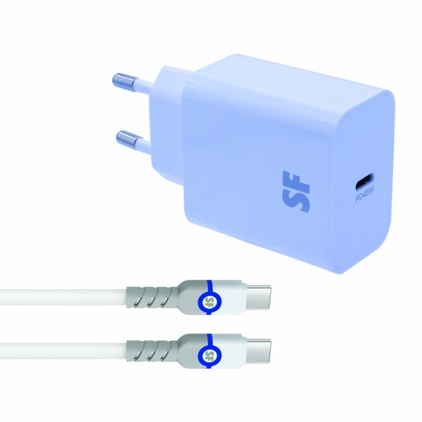Sf 45W Type C Wall Charger With Cable White