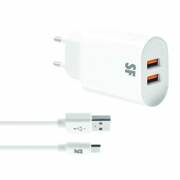 Conknrpo-Sf-W2-34Tc/K/Sf 3.4A Dual Type C Wall Charger White