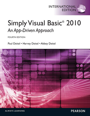 Simply Visual Basic 2010 an App-Driven Approach
