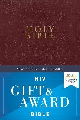 Niv Gift and Award Bible Leather Look Burgundy Red Letter Edition Comfort Print