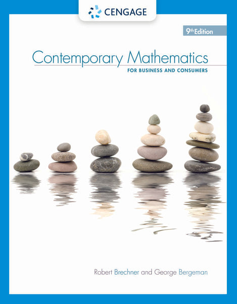 Contemporary Mathematics for Business and Consumers, 9Th
