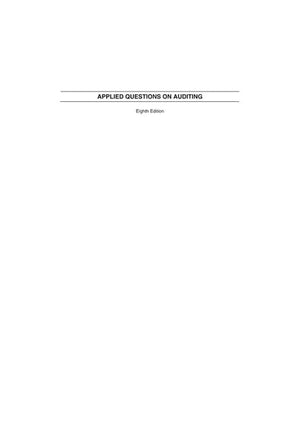 Applied Questions on Auditing