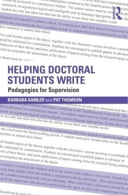 Helping Doctoral Students Write Pedagogies for Supervision