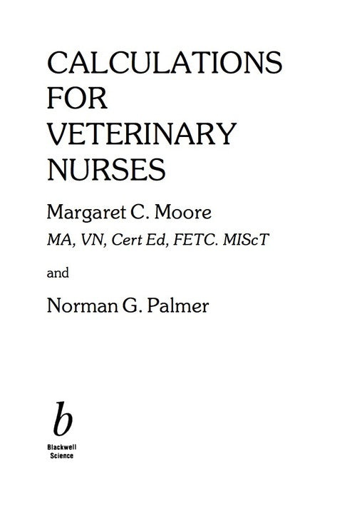 Calculations for Veterinary Nurses