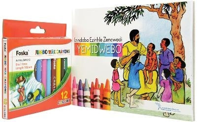 Isizulu Childrens Bible Stories Colouring Book Fullcolour Softcover 12 Wax Crayons Included