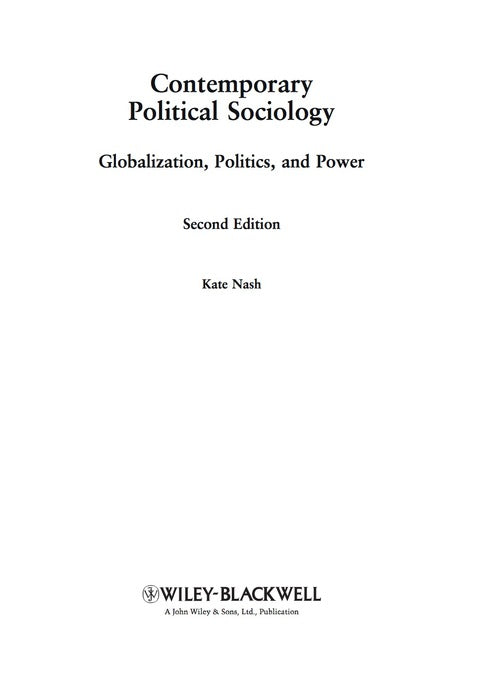 Contemporary Political Sociology Globalization Politics and Power