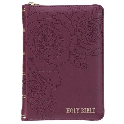 Kjv Bible Compact Faux Leather Merlot