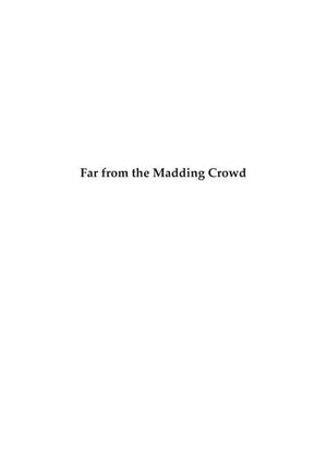 Far From the Madding Crowd Novel