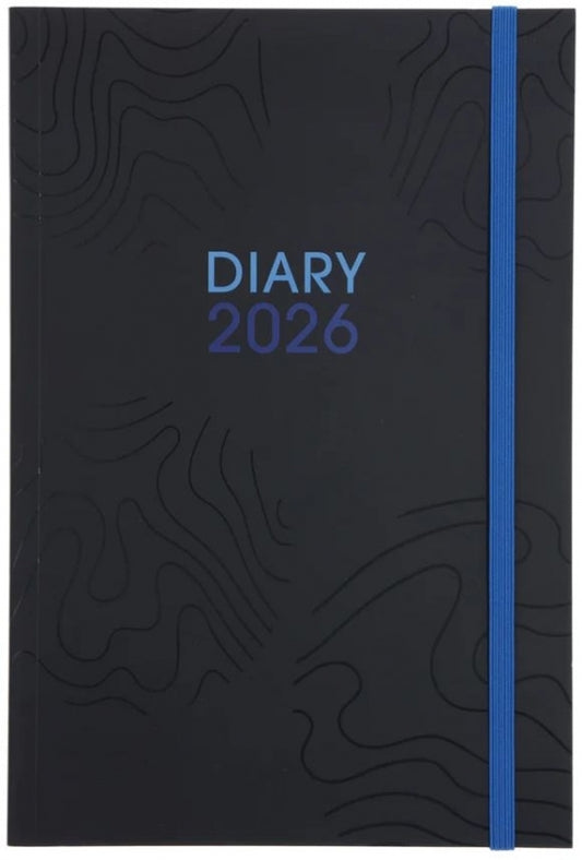 2026 A5 Diary Daily Planner Blue and Navy (Pb)