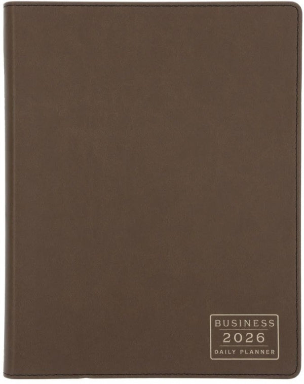2026 Business Daily Planner 2026 [Taupe Imitation Leather] ( A4)
