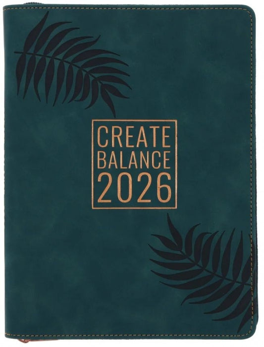 2026 Create Balance Womens Daily Planner 2026 [A5 Imitation Leather With Zip]