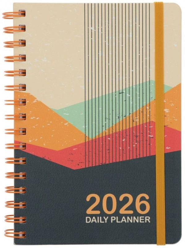 2026 A5 Diary Daily Planner Abstract Landscape Wirebound