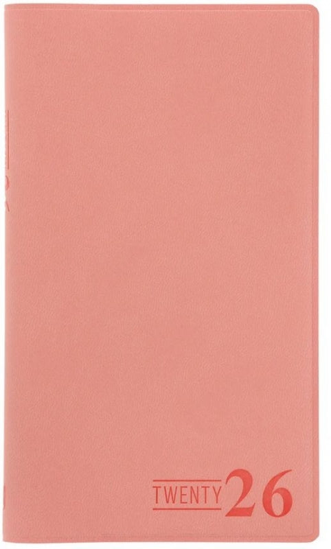 2026 Diary 18 Month Planner and Notebook Coral Imitation Leather