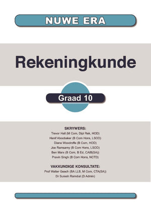 Nuwe Era Rekeningkunde Graad 10 Leerders Boek