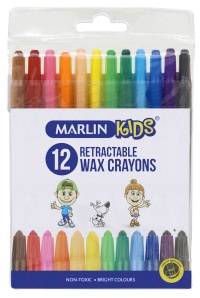 CRAYONS RETRACTABLE MARLIN KIDS 12