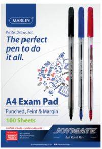 EXAM PAD A4 100L PUNCHED AND PERFORATED
