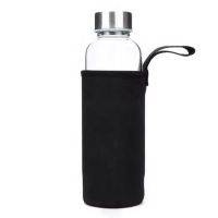 WATER GLASS BOTTLE WITH SLEEVE BLACK