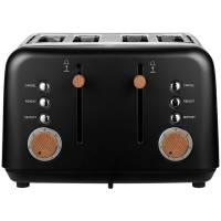 STAINLESS STEEL TOASTER 4 SLICES BODEN STARK BLACK