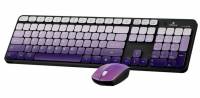RECHARGEABLE KEYBOARD AND MOUSE COMBO VOLKANO PRISM SERIES BT DUAL MODE - PURPLE