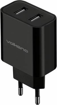CHARGER DUAL OUTPUT 3.1A BLACK CUPLA SERIES VOLKANO