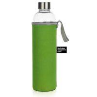 WATER GLASS BOTTLE WITH SLEEVE LIME GREEN
