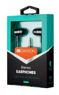EARPHONES CANYON STEREO WITH INLINE MIC BLACK