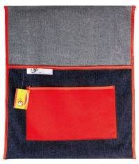 CHAIRBAG 4KIDS SCHOOL DENIM WITH POCKET 440MM RED