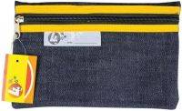 PENCIL BAG 4KIDS SCHOOL DENIM 33CM YELLOW