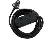 EXTENSION LEADS BASICS LIGHT DUTY SBS EXTENSION LEADS 2 X 16A SOCKET 3M - BLACK
