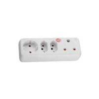 ADAPTOR SWITCHED BASICS 3 PIN ADAPTOR-1X 16A,2X5A,1X10A 3PIN EURO + MEDIUM SURGE